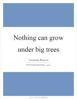 Nothing can grow under big trees Picture Quote #1