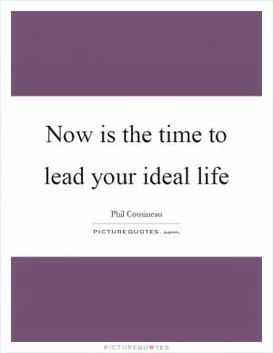 Now is the time to lead your ideal life Picture Quote #1