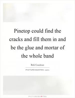 Pinetop could find the cracks and fill them in and be the glue and mortar of the whole band Picture Quote #1