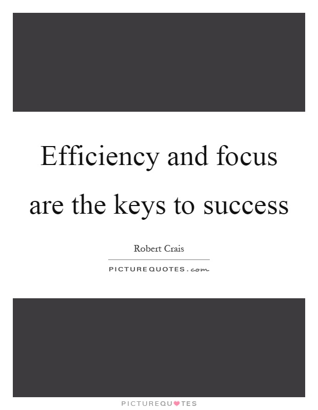 Efficiency and focus are the keys to success Picture Quote #1