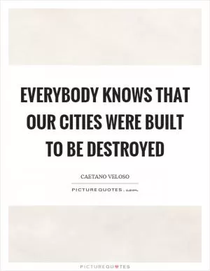 Everybody knows that our cities were built to be destroyed Picture Quote #1