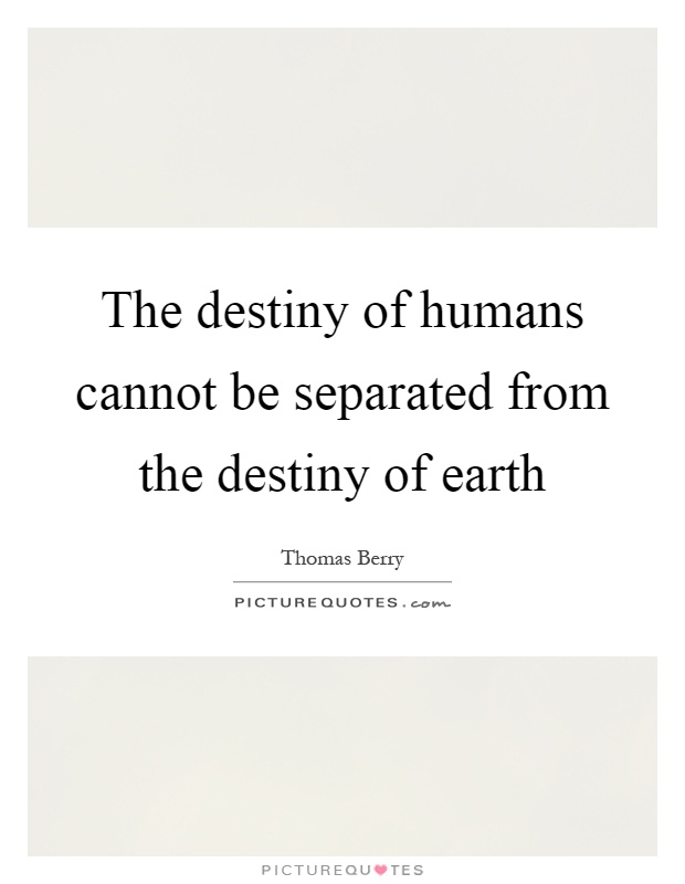 The destiny of humans cannot be separated from the destiny of earth Picture Quote #1