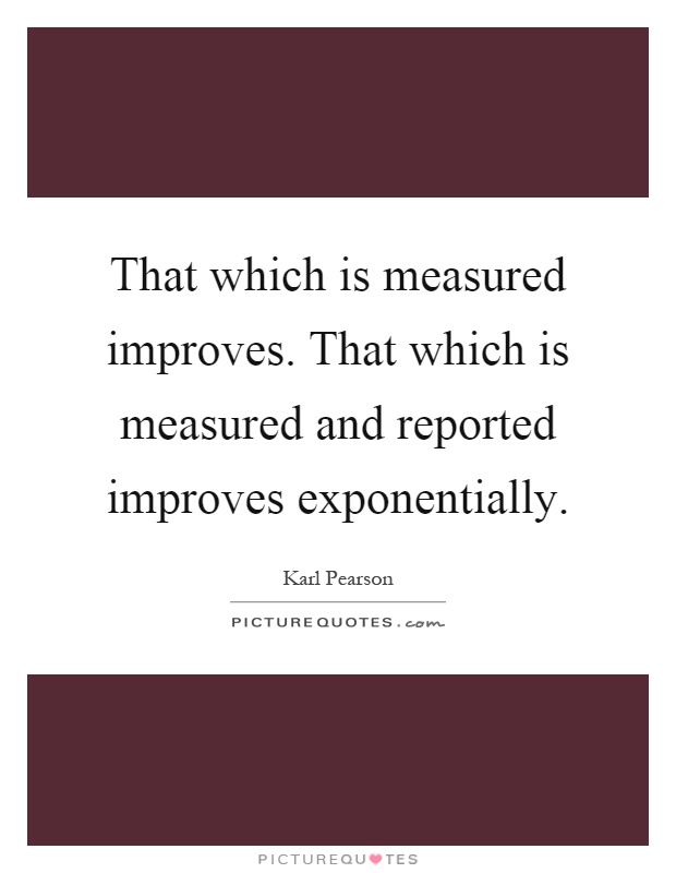 That which is measured improves. That which is measured and reported improves exponentially Picture Quote #1