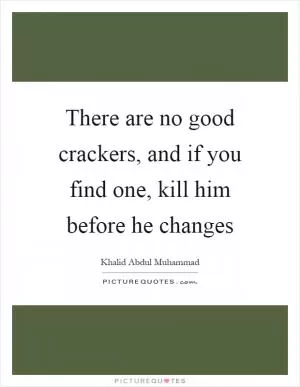 There are no good crackers, and if you find one, kill him before he changes Picture Quote #1