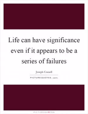 Life can have significance even if it appears to be a series of failures Picture Quote #1