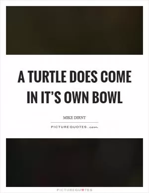 A turtle does come in it’s own bowl Picture Quote #1