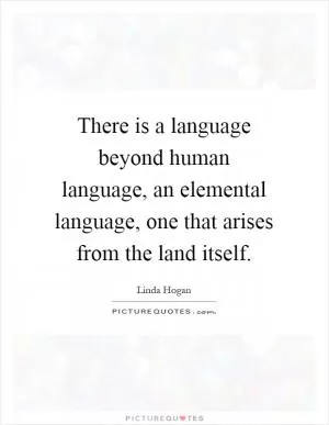 There is a language beyond human language, an elemental language, one that arises from the land itself Picture Quote #1
