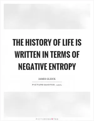 The history of life is written in terms of negative entropy Picture Quote #1