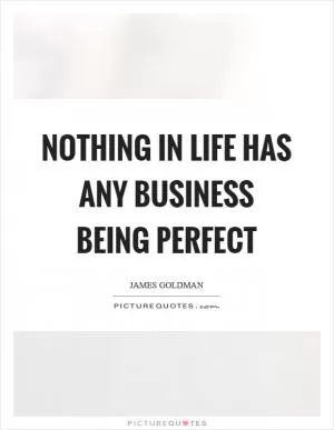 Nothing in life has any business being perfect Picture Quote #1