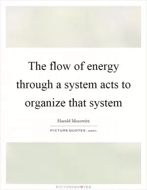 The flow of energy through a system acts to organize that system Picture Quote #1
