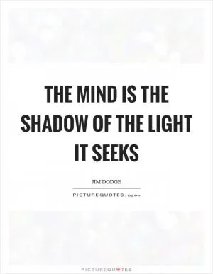 The mind is the shadow of the light it seeks Picture Quote #1