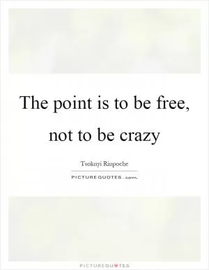 The point is to be free, not to be crazy Picture Quote #1