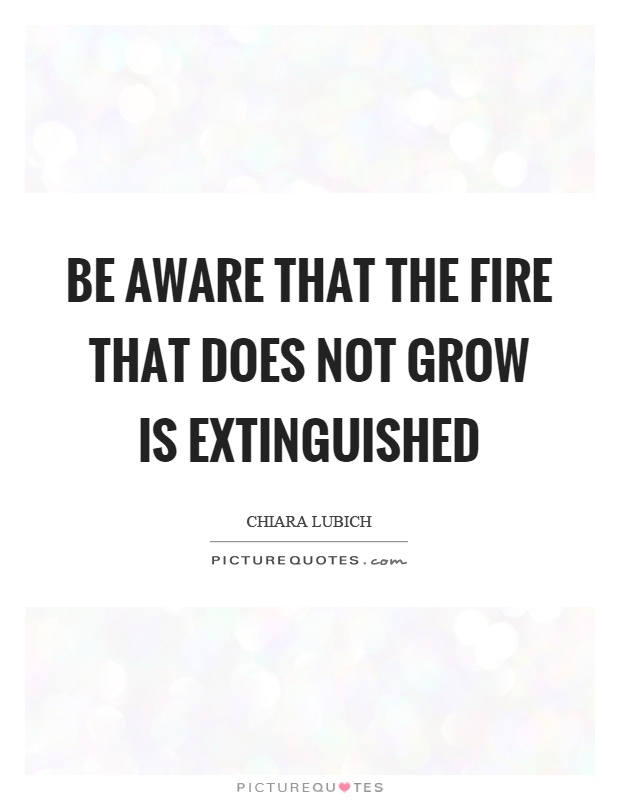Be aware that the fire that does not grow is extinguished Picture Quote #1