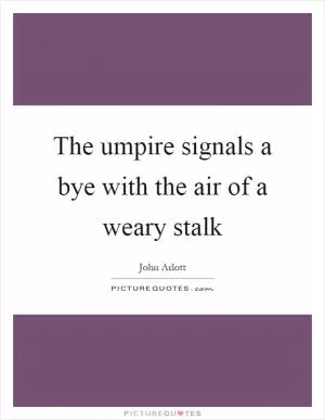 The umpire signals a bye with the air of a weary stalk Picture Quote #1