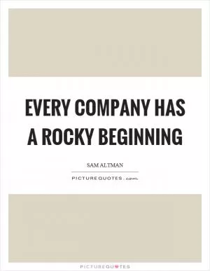 Every company has a rocky beginning Picture Quote #1