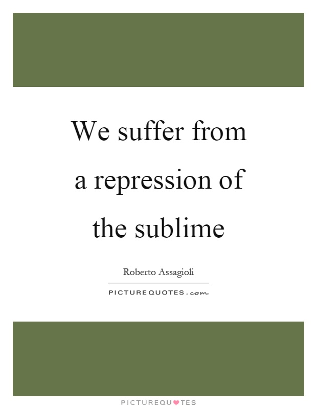 We suffer from a repression of the sublime Picture Quote #1