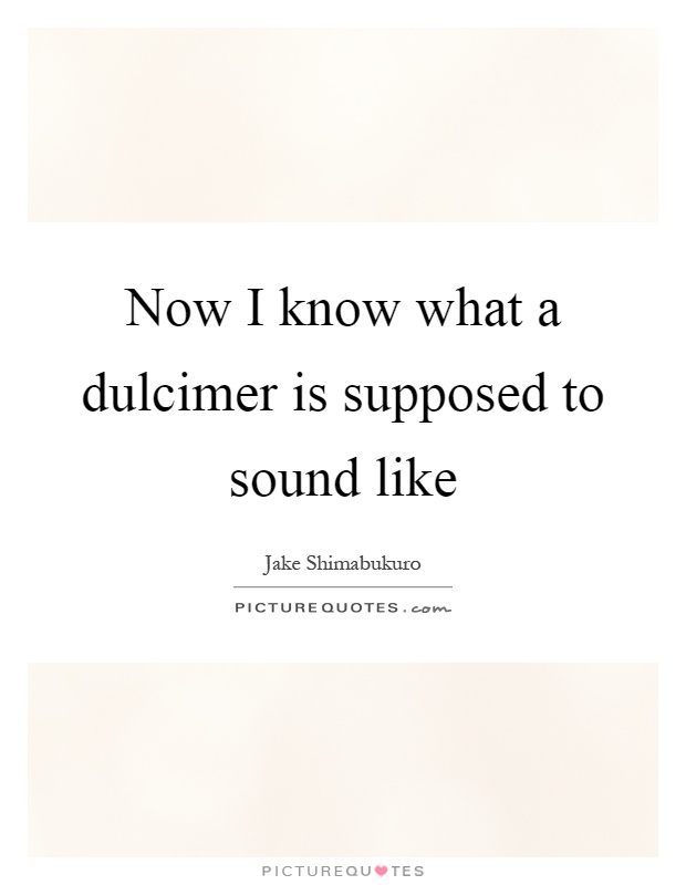 Now I know what a dulcimer is supposed to sound like Picture Quote #1