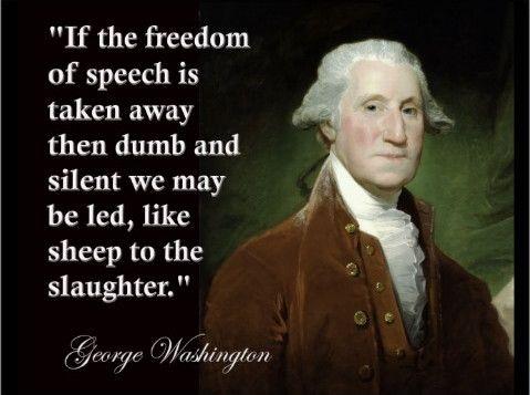 If the freedom of speech is taken away then dumb and silent we may be led, like sheep to the slaughter Picture Quote #3