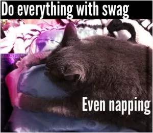 Do everything with swag, even napping Picture Quote #1