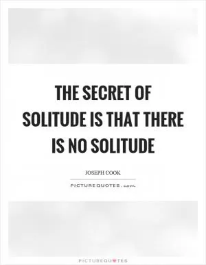 The secret of solitude is that there is no solitude Picture Quote #1