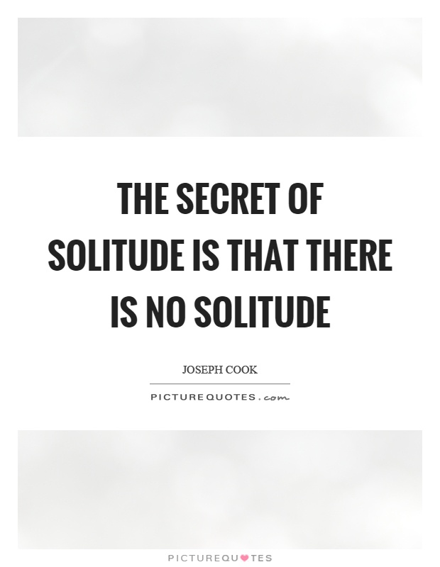 The secret of solitude is that there is no solitude Picture Quote #1