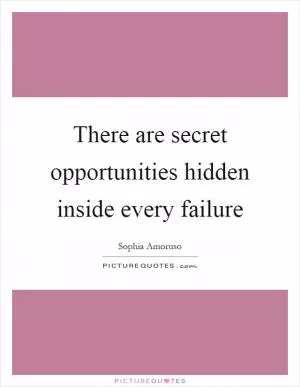 There are secret opportunities hidden inside every failure Picture Quote #1