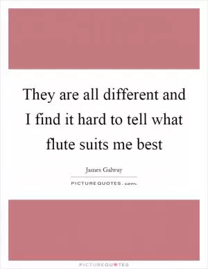 They are all different and I find it hard to tell what flute suits me best Picture Quote #1