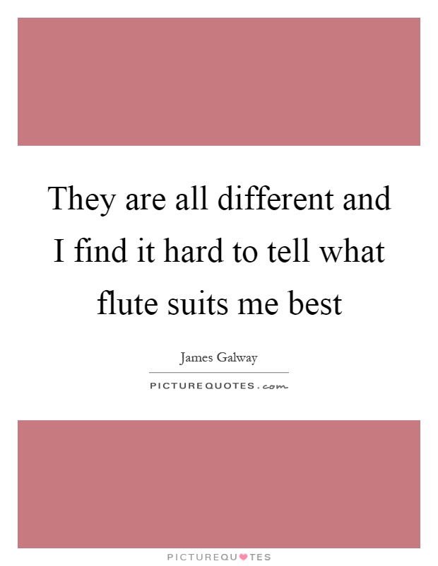 They are all different and I find it hard to tell what flute suits me best Picture Quote #1