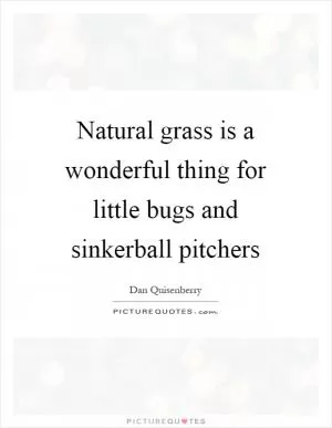 Natural grass is a wonderful thing for little bugs and sinkerball pitchers Picture Quote #1