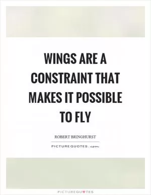 Wings are a constraint that makes it possible to fly Picture Quote #1