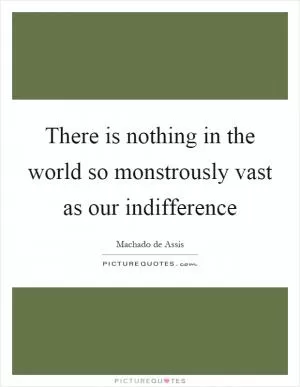 There is nothing in the world so monstrously vast as our indifference Picture Quote #1