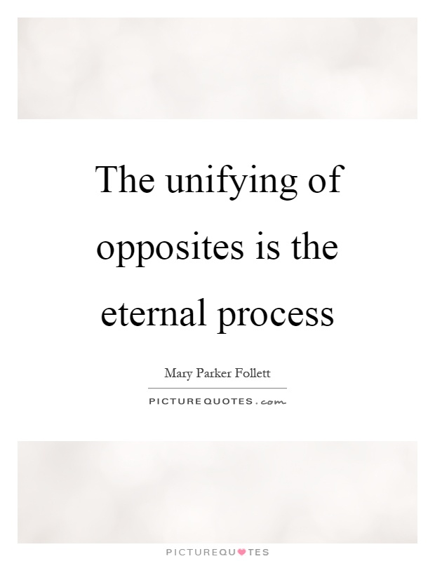 The unifying of opposites is the eternal process Picture Quote #1