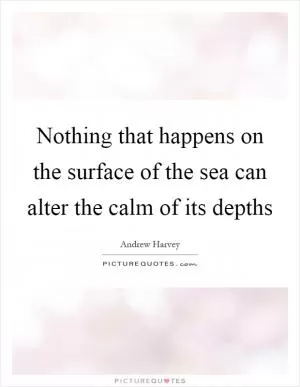 Nothing that happens on the surface of the sea can alter the calm of its depths Picture Quote #1