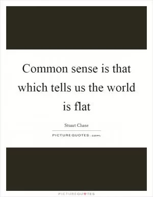 Common sense is that which tells us the world is flat Picture Quote #1