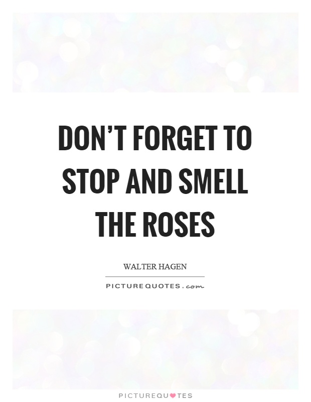 Don't forget to stop and smell the roses Picture Quote #1