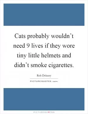 Cats probably wouldn’t need 9 lives if they wore tiny little helmets and didn’t smoke cigarettes Picture Quote #1
