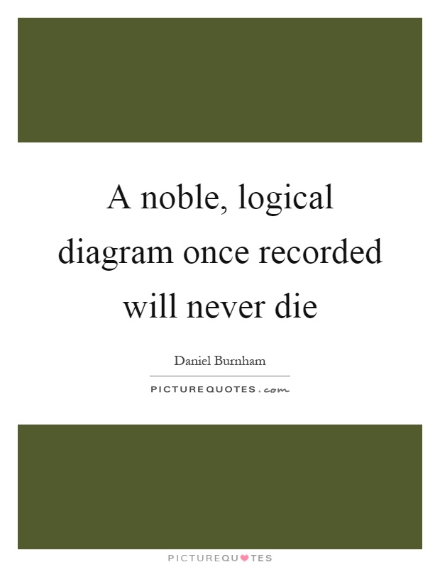 A noble, logical diagram once recorded will never die Picture Quote #1
