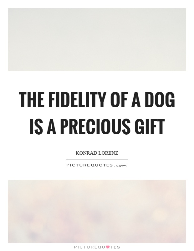 The fidelity of a dog is a precious gift Picture Quote #1