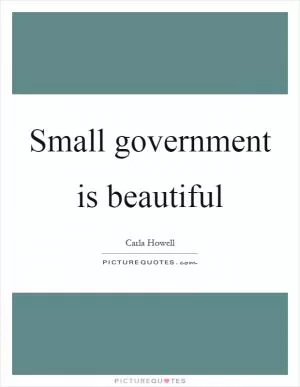 Small government is beautiful Picture Quote #1