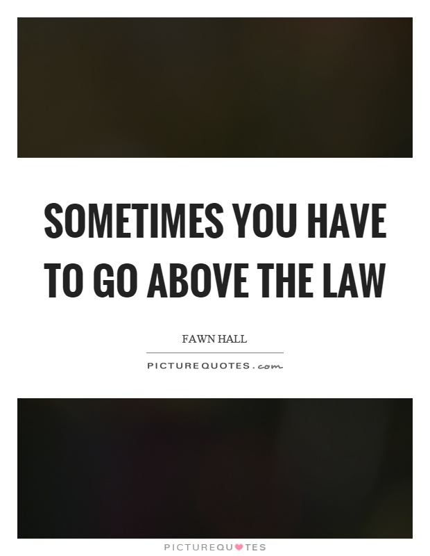 Sometimes you have to go above the law Picture Quote #1