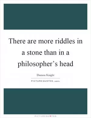 There are more riddles in a stone than in a philosopher’s head Picture Quote #1