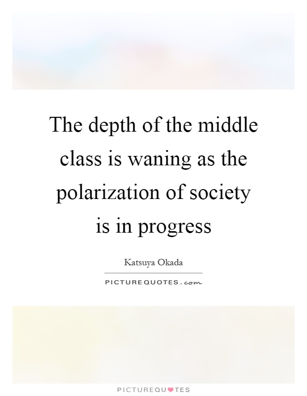 The depth of the middle class is waning as the polarization of society is in progress Picture Quote #1