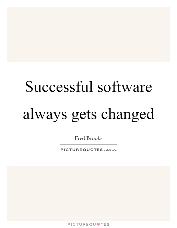 Successful software always gets changed Picture Quote #1