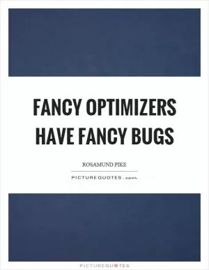 Fancy optimizers have fancy bugs Picture Quote #1
