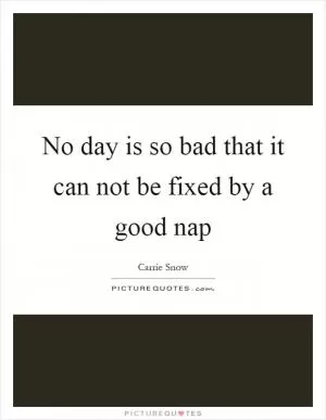 No day is so bad that it can not be fixed by a good nap Picture Quote #1