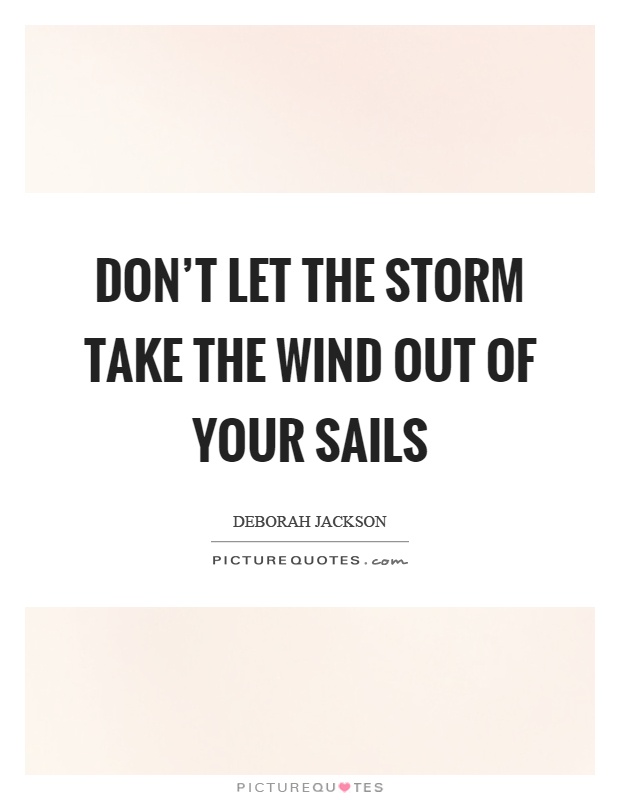Don't let the storm take the wind out of your sails Picture Quote #1
