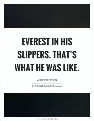 Everest in his slippers. That’s what he was like Picture Quote #1