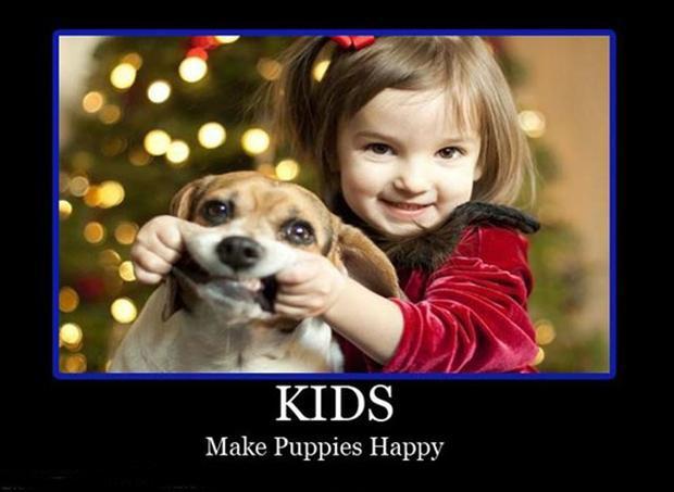 Kids make puppies happy Picture Quote #1