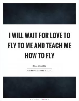 I will wait for love to fly to me and teach me how to fly Picture Quote #1