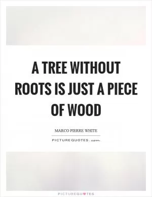 A tree without roots is just a piece of wood Picture Quote #1